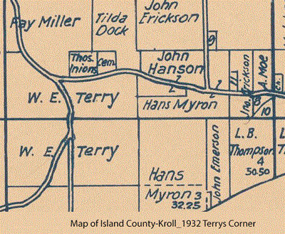 Terrys Corner Kroll Plat Map 1932