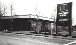 1995 View of Stanwood's 100 year banking corner. 